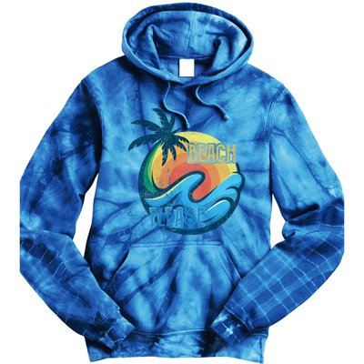 Vintage Beach Please Vacay Summer Vacation Vibes Palm Cruise Gift Tie Dye Hoodie