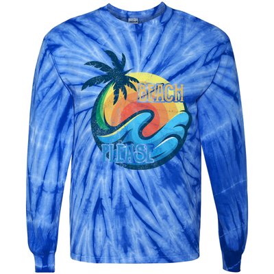 Vintage Beach Please Vacay Summer Vacation Vibes Palm Cruise Gift Tie-Dye Long Sleeve Shirt