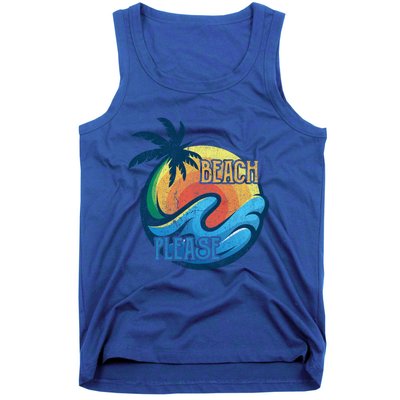 Vintage Beach Please Vacay Summer Vacation Vibes Palm Cruise Gift Tank Top