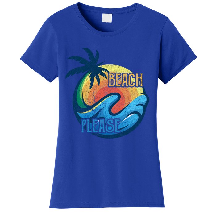 Vintage Beach Please Vacay Summer Vacation Vibes Palm Cruise Gift Women's T-Shirt