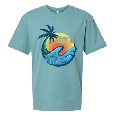 Vintage Beach Please Vacay Summer Vacation Vibes Palm Cruise Gift Sueded Cloud Jersey T-Shirt