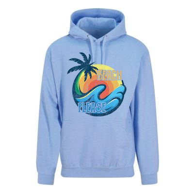 Vintage Beach Please Vacay Summer Vacation Vibes Palm Cruise Gift Unisex Surf Hoodie