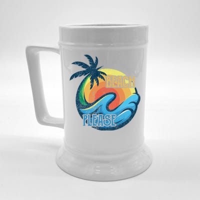 Vintage Beach Please Vacay Summer Vacation Vibes Palm Cruise Gift Beer Stein