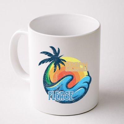 Vintage Beach Please Vacay Summer Vacation Vibes Palm Cruise Gift Coffee Mug