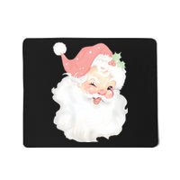 Vintage Blush Pink Santa Claus Christmas Winking Mousepad