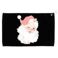 Vintage Blush Pink Santa Claus Christmas Winking Grommeted Golf Towel