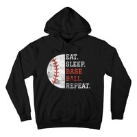 Vintage Baseball Player Eat Sleep Baseball Repeat Hoodie