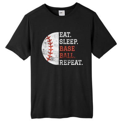 Vintage Baseball Player Eat Sleep Baseball Repeat Tall Fusion ChromaSoft Performance T-Shirt