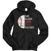 Vintage Baseball Player Eat Sleep Baseball Repeat Tie Dye Hoodie