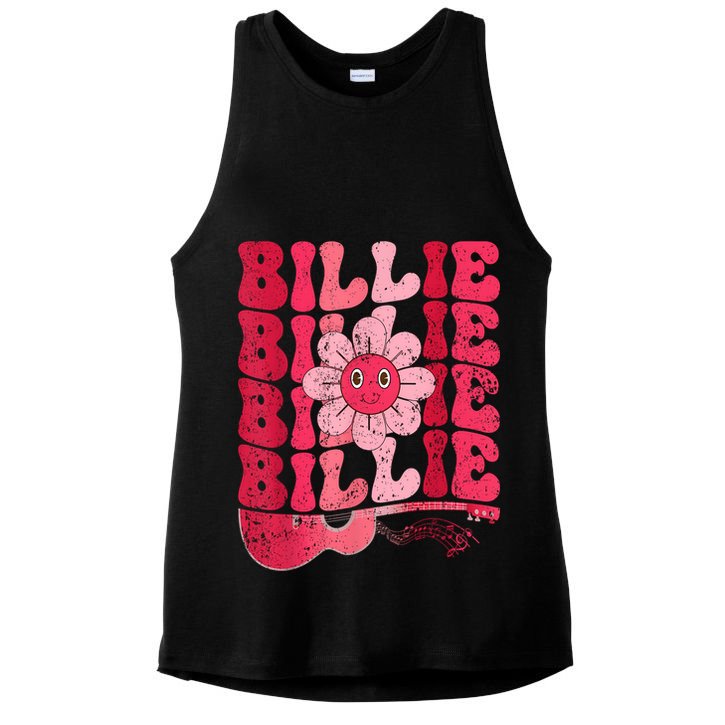 Vintage Billie Personalized Name I Love Billie Groovy Ladies PosiCharge Tri-Blend Wicking Tank