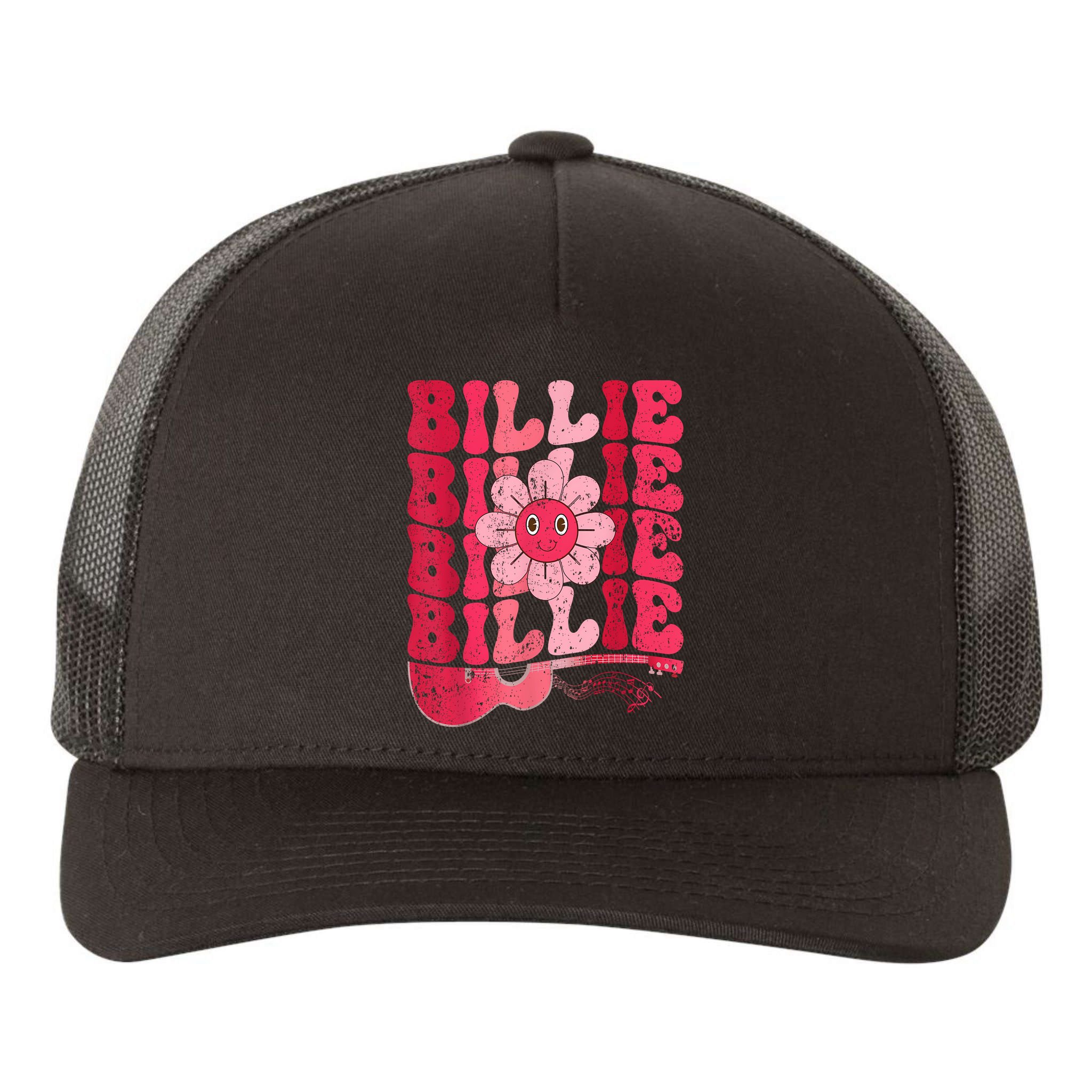 Vintage Billie Personalized Name I Love Billie Groovy Yupoong Adult 5-Panel Trucker Hat