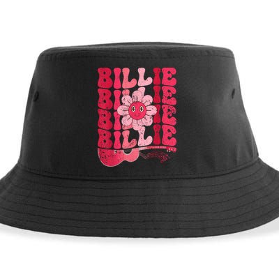 Vintage Billie Personalized Name I Love Billie Groovy Sustainable Bucket Hat