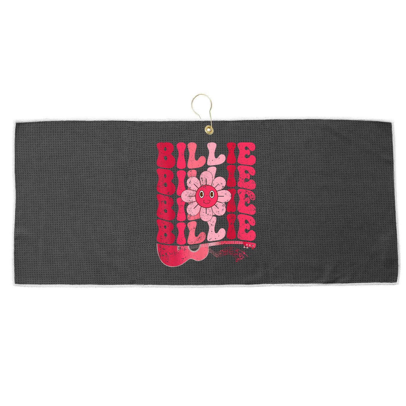 Vintage Billie Personalized Name I Love Billie Groovy Large Microfiber Waffle Golf Towel
