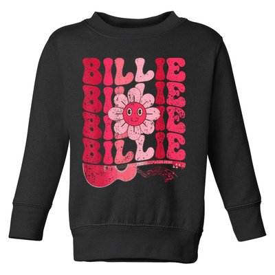 Vintage Billie Personalized Name I Love Billie Groovy Toddler Sweatshirt