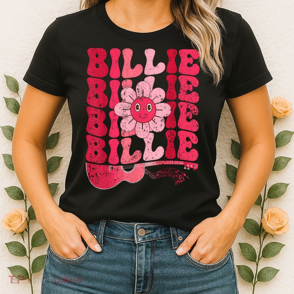 Vintage Billie Personalized Name I Love Billie Groovy Womens T-Shirt