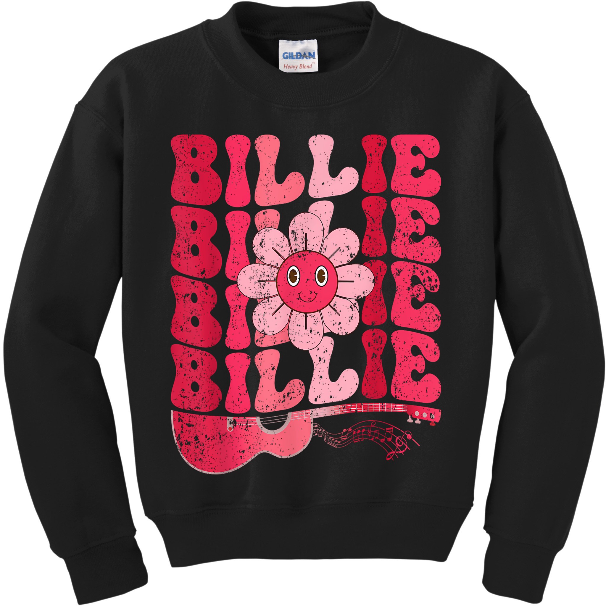 Vintage Billie Personalized Name I Love Billie Groovy Kids Sweatshirt