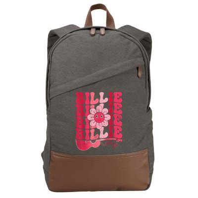 Vintage Billie Personalized Name I Love Billie Groovy Cotton Canvas Backpack