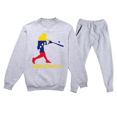 Venezuelan Baseball Player Batter National Team Flag Gift Premium Crewneck Sweatsuit Set