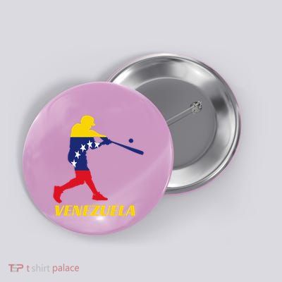 Venezuelan Baseball Player Batter National Team Flag Gift Button