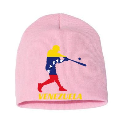 Venezuelan Baseball Player Batter National Team Flag Gift Short Acrylic Beanie