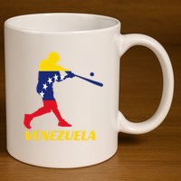 Venezuelan Baseball Player Batter National Team Flag Gift 11oz C Handle Ceramic Mug
