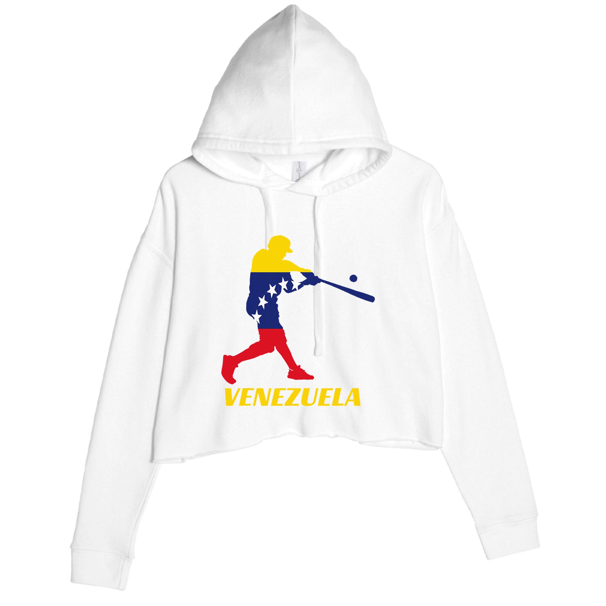 Venezuelan Baseball Player Batter National Team Flag Gift Crop Fleece Hoodie