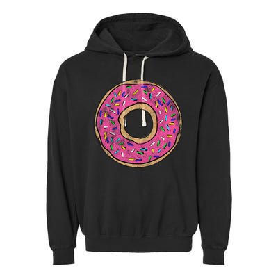 Vintage Big Pink Donut Meaningful Gift Garment-Dyed Fleece Hoodie