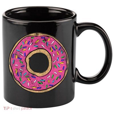 Vintage Big Pink Donut Meaningful Gift 11oz C Handle Ceramic Mug
