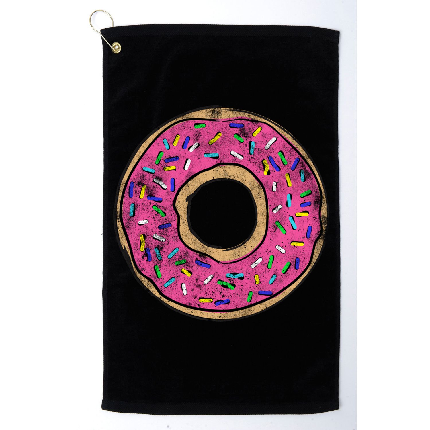 Vintage Big Pink Donut Meaningful Gift Golf Towel