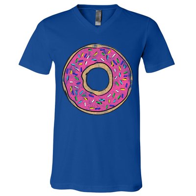 Vintage Big Pink Donut Meaningful Gift V-Neck T-Shirt