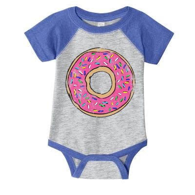 Vintage Big Pink Donut Meaningful Gift Infant Baby Jersey Bodysuit