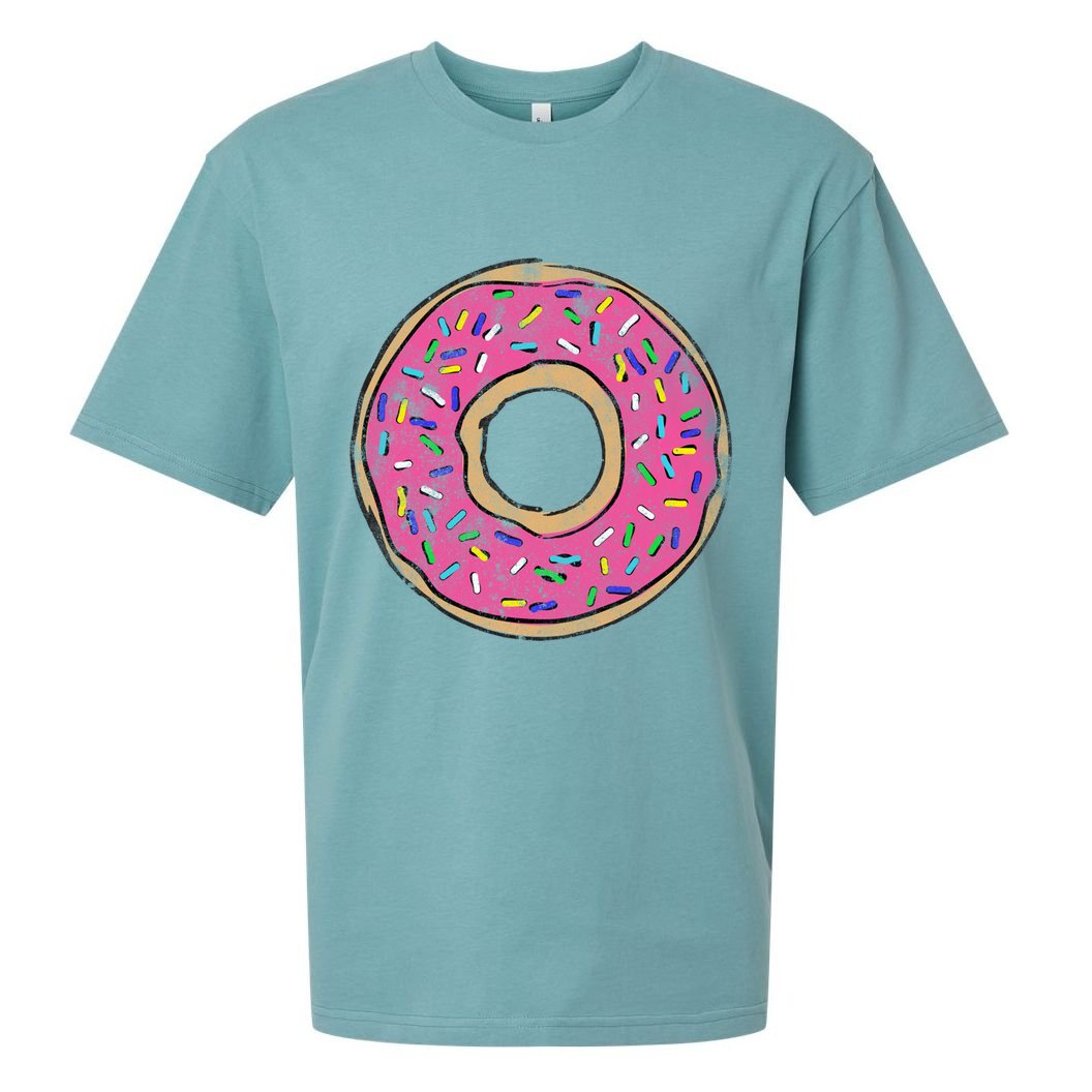 Vintage Big Pink Donut Meaningful Gift Sueded Cloud Jersey T-Shirt