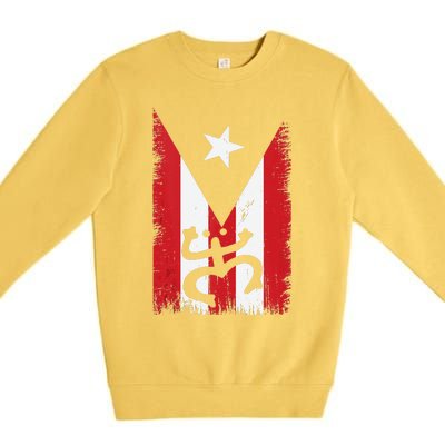 Vintage Boricua Puerto Rican Puerto Rico Flag Retro Premium Crewneck Sweatshirt