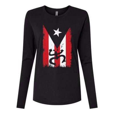 Vintage Boricua Puerto Rican Puerto Rico Flag Retro Womens Cotton Relaxed Long Sleeve T-Shirt