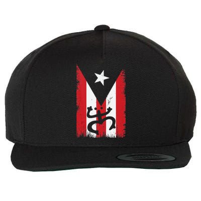 Vintage Boricua Puerto Rican Puerto Rico Flag Retro Wool Snapback Cap