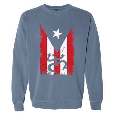 Vintage Boricua Puerto Rican Puerto Rico Flag Retro Garment-Dyed Sweatshirt