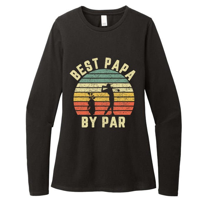 Vintage Best Papa By Par Funny Father's Day Golfing Womens CVC Long Sleeve Shirt