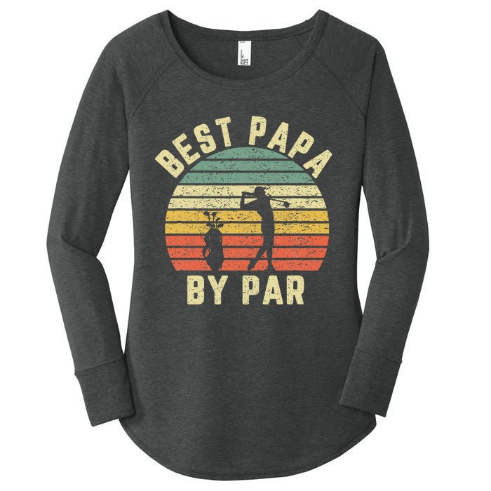 Vintage Best Papa By Par Funny Father's Day Golfing Women's Perfect Tri Tunic Long Sleeve Shirt