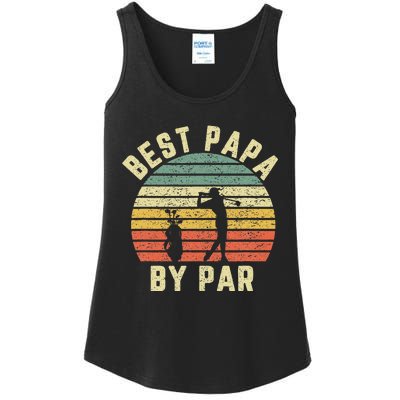 Vintage Best Papa By Par Funny Father's Day Golfing Ladies Essential Tank