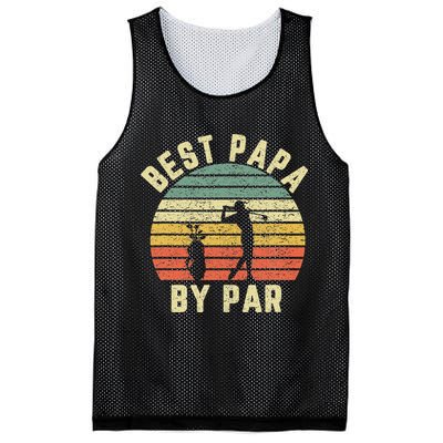 Vintage Best Papa By Par Funny Father's Day Golfing Mesh Reversible Basketball Jersey Tank