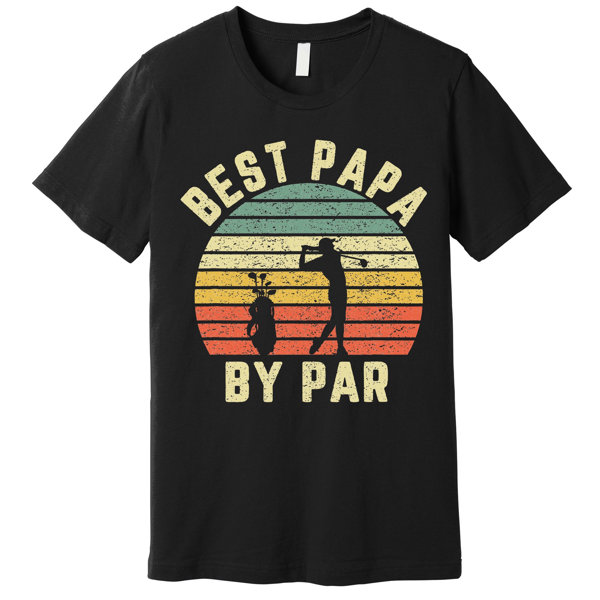 Vintage Best Papa By Par Funny Father's Day Golfing Premium T-Shirt