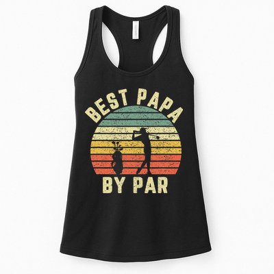 Vintage Best Papa By Par Funny Father's Day Golfing Womens Tank Top