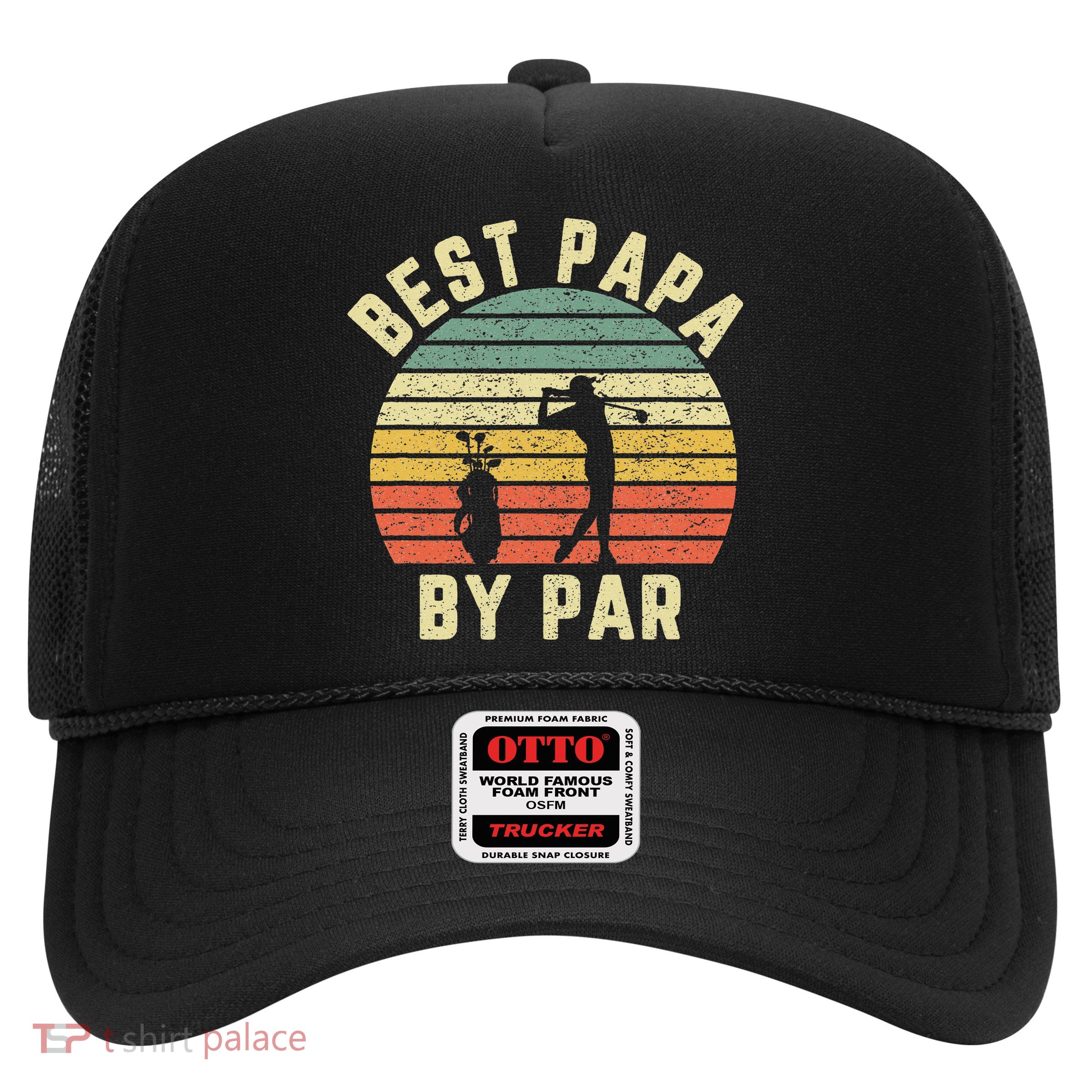 Vintage Best Papa By Par Funny Father's Day Golfing Trucker Hat