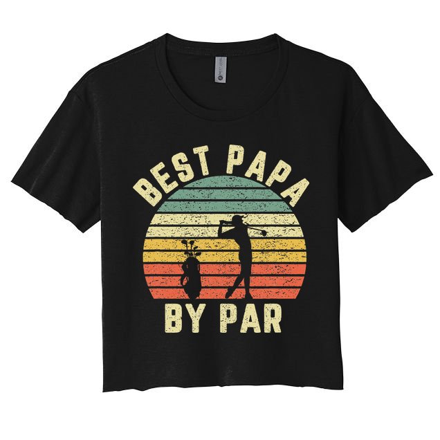 Vintage Best Papa By Par Funny Father's Day Golfing Crop Top
