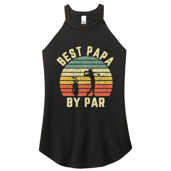 Vintage Best Papa By Par Funny Father's Day Golfing Women's Perfect Tri Rocker Tank