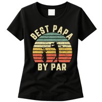 Vintage Best Papa By Par Funny Father's Day Golfing Women's T-Shirt