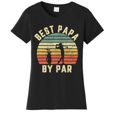 Vintage Best Papa By Par Funny Father's Day Golfing Women's T-Shirt