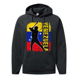 Venezuelan Baseball Player Venezuela Flag Baseball Fans Performance Fleece Hoodie