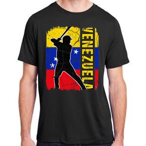 Venezuelan Baseball Player Venezuela Flag Baseball Fans Adult ChromaSoft Performance T-Shirt