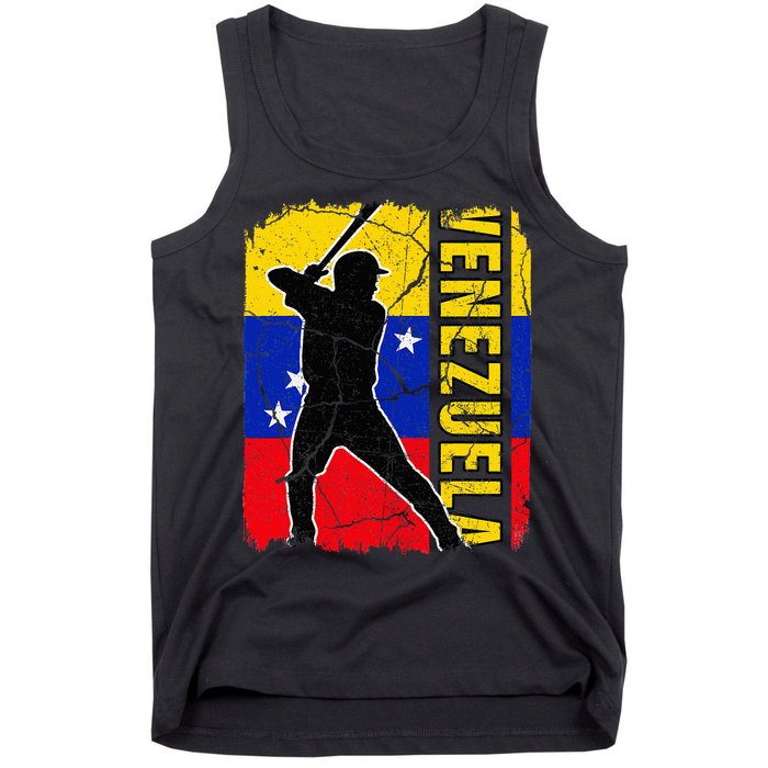 Venezuelan Baseball Player Venezuela Flag Baseball Fans Tank Top